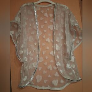 Sheer/ Velveteen Hearts Cover Up Shawl